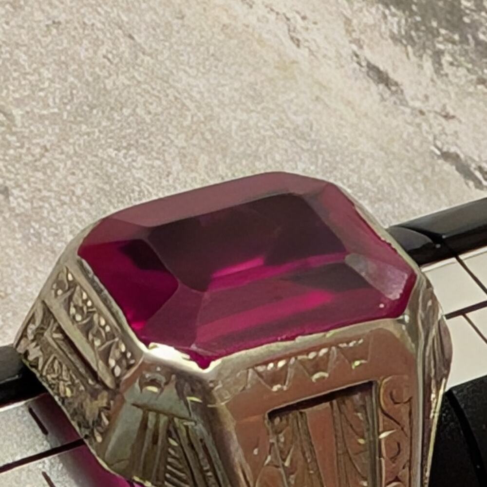 Ostby and Barton White Gold Ring with Markings OB10K - Picture 10 of 12